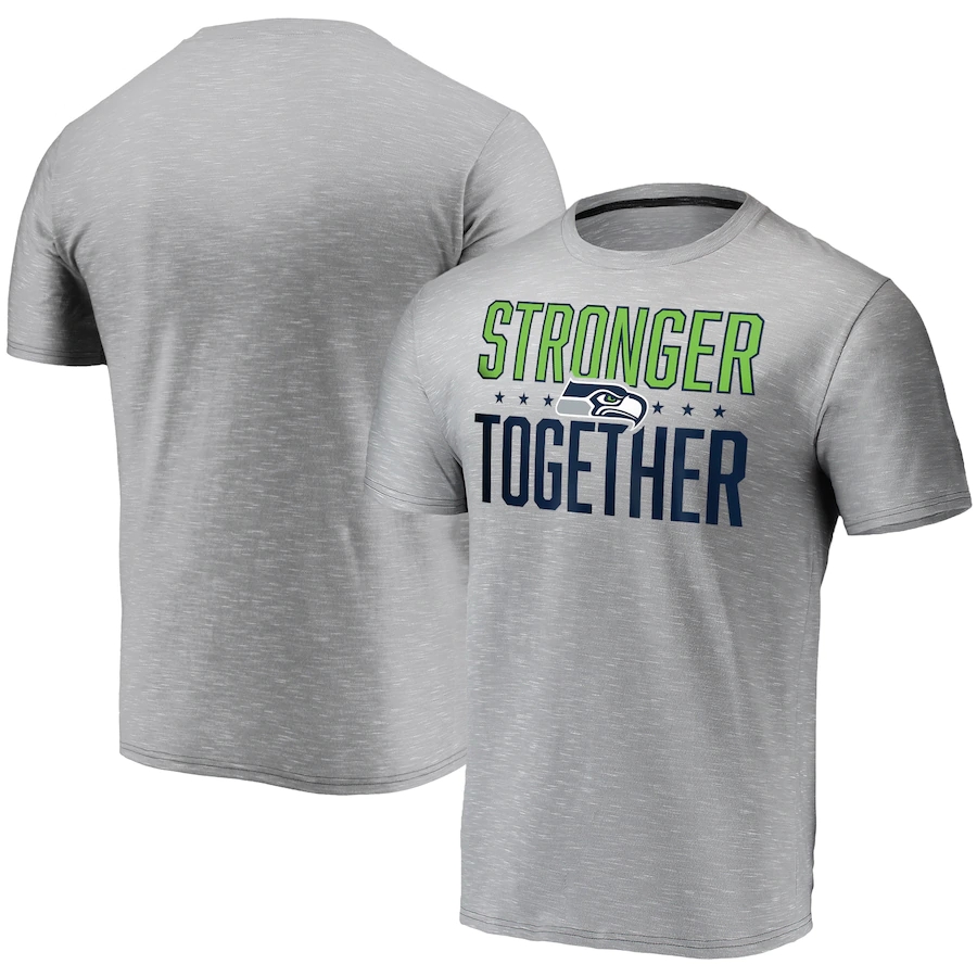 Men's Seattle Seahawks Grey Stronger Together T-Shirt